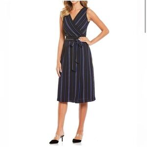 Tahari Midi Faux Wrap Dress